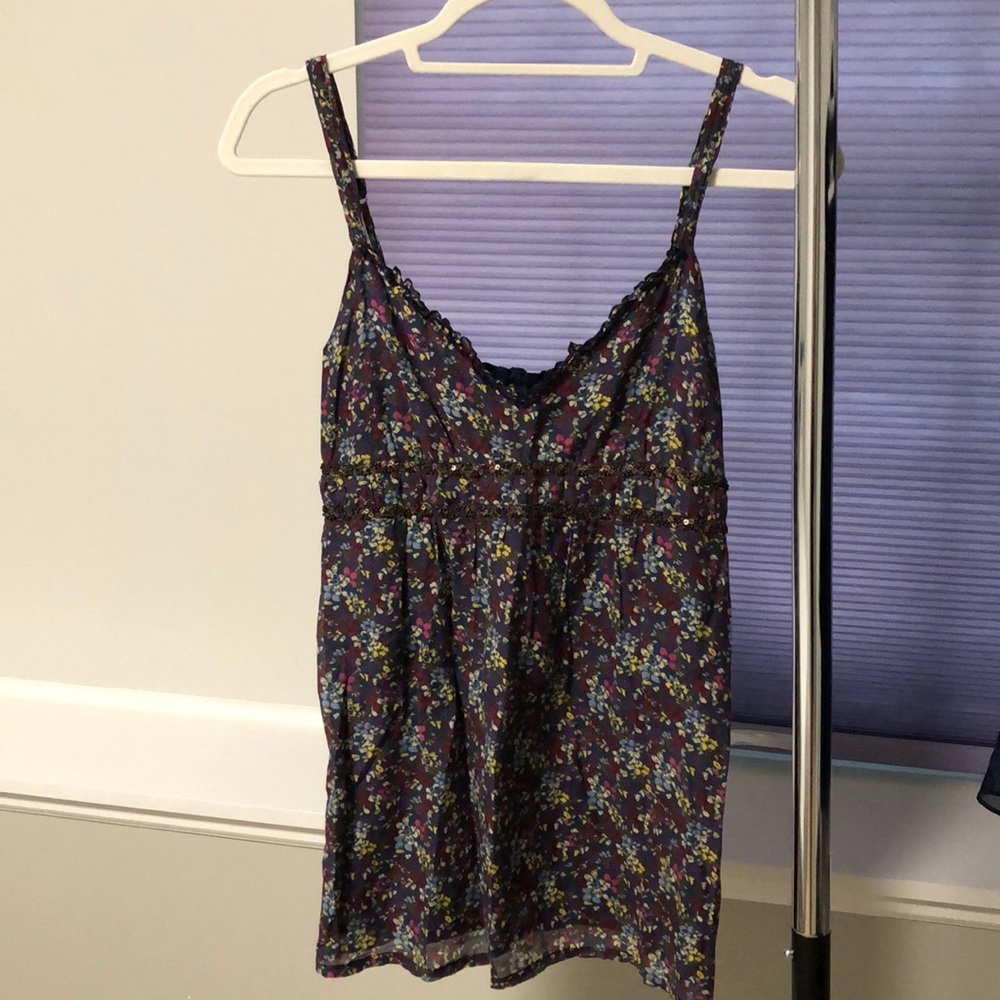 A&F floral beaded tank